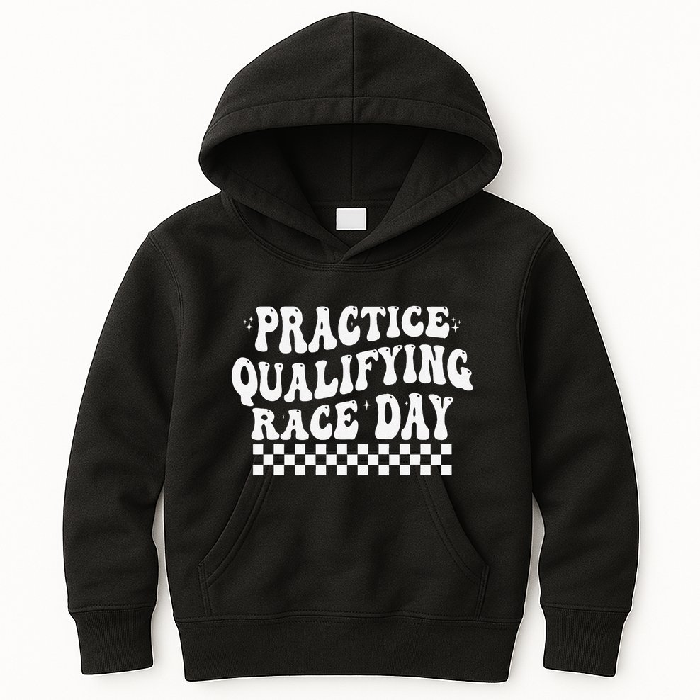Funny Monday Tuesday Thursday Practice Qualifying Race Day Kids Hoodie