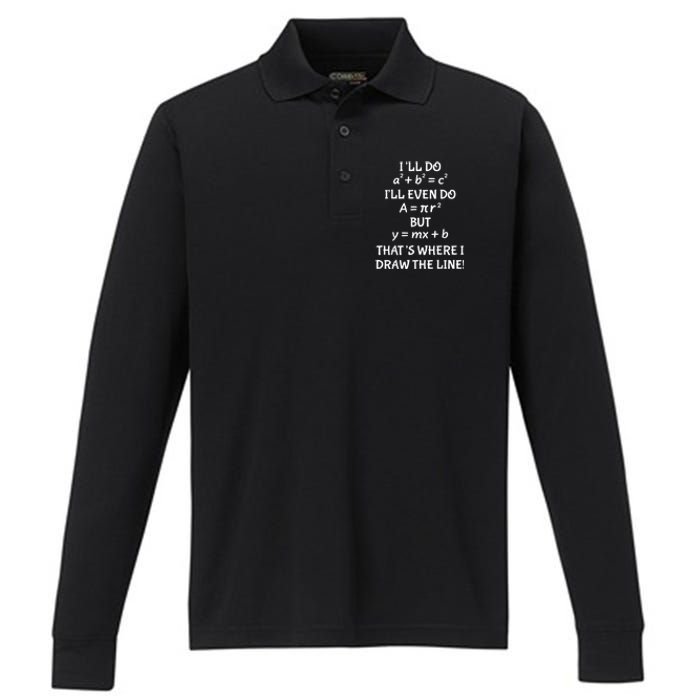 Funny Math Teacher Joke Men Women Fun Best Math Quotes Performance Long Sleeve Polo