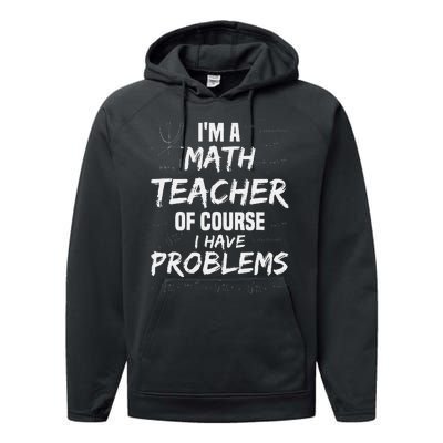 funny Math Teacher I'm a Math Teacher of Course Performance Fleece Hoodie