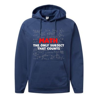 Funny Math The Only Subject That Counts Performance Fleece Hoodie