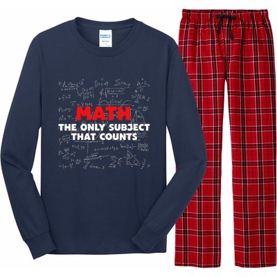 Funny Math The Only Subject That Counts Long Sleeve Pajama Set