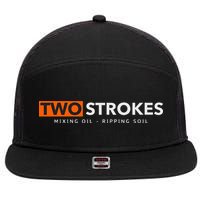 Funny Motocross Two Strokes Mixing Oil Ripping Soil 7 Panel Mesh Trucker Snapback Hat