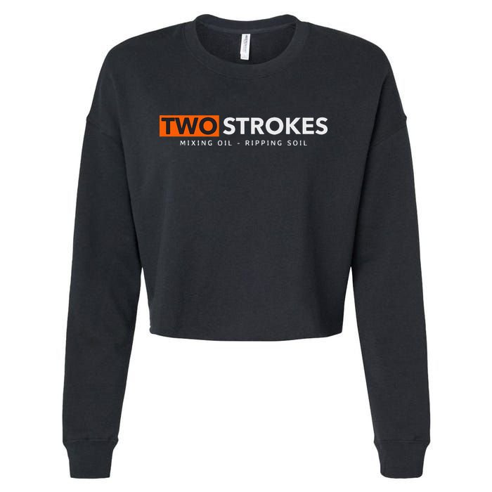 Funny Motocross Two Strokes Mixing Oil Ripping Soil Cropped Pullover Crew