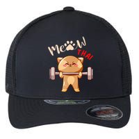 Funny Meow Thai Design For Thai Weightlifting Sport Lovers Flexfit Unipanel Trucker Cap