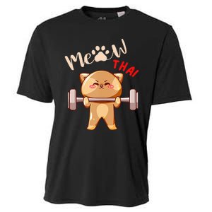 Funny Meow Thai Design For Thai Weightlifting Sport Lovers Cooling Performance Crew T-Shirt