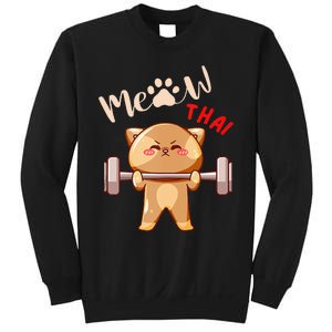 Funny Meow Thai Design For Thai Weightlifting Sport Lovers Sweatshirt