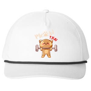 Funny Meow Thai Design For Thai Weightlifting Sport Lovers Snapback Five-Panel Rope Hat