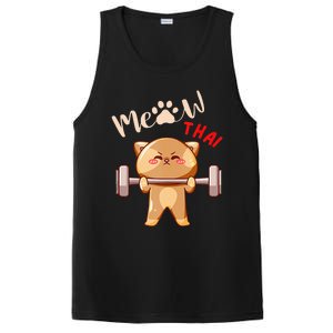 Funny Meow Thai Design For Thai Weightlifting Sport Lovers PosiCharge Competitor Tank