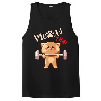 Funny Meow Thai Design For Thai Weightlifting Sport Lovers PosiCharge Competitor Tank