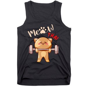 Funny Meow Thai Design For Thai Weightlifting Sport Lovers Tank Top