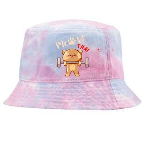 Funny Meow Thai Design For Thai Weightlifting Sport Lovers Tie-Dyed Bucket Hat