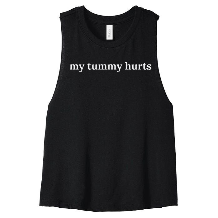 Funny My Tummy Hurts Women's Racerback Cropped Tank