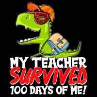 Funny My Teacher Survived 100 Days Of Me Trex Dinosaur Impact Tech Backpack