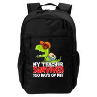 Funny My Teacher Survived 100 Days Of Me Trex Dinosaur Backpack
