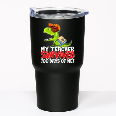 Funny My Teacher Survived 100 Days Of Me Trex Dinosaur Tumbler