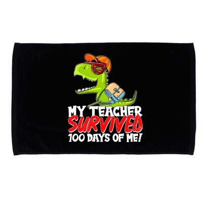 Funny My Teacher Survived 100 Days Of Me Trex Dinosaur Microfiber Hand Towel