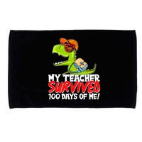 Funny My Teacher Survived 100 Days Of Me Trex Dinosaur Microfiber Hand Towel
