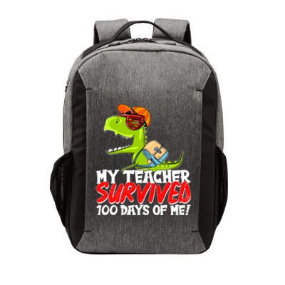 Funny My Teacher Survived 100 Days Of Me Trex Dinosaur Vector Backpack