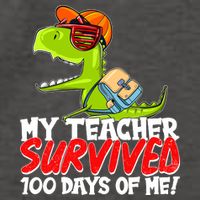 Funny My Teacher Survived 100 Days Of Me Trex Dinosaur Vector Backpack