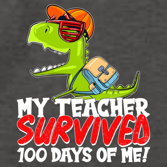 Funny My Teacher Survived 100 Days Of Me Trex Dinosaur Vector Backpack