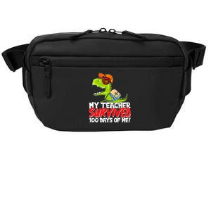 Funny My Teacher Survived 100 Days Of Me Trex Dinosaur Crossbody Pack