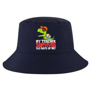 Funny My Teacher Survived 100 Days Of Me Trex Dinosaur Cool Comfort Performance Bucket Hat