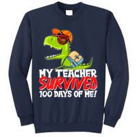 Funny My Teacher Survived 100 Days Of Me Trex Dinosaur Sweatshirt