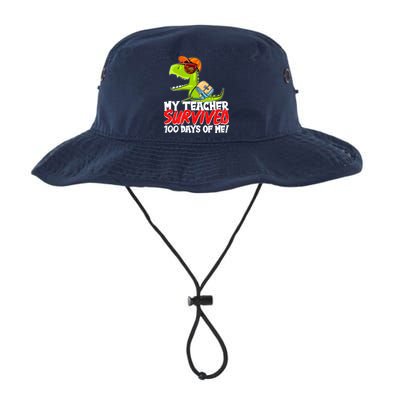 Funny My Teacher Survived 100 Days Of Me Trex Dinosaur Bucket Hat