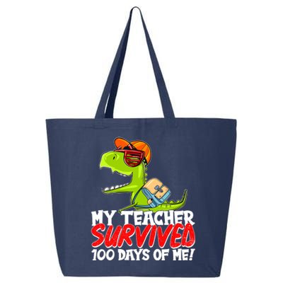 Funny My Teacher Survived 100 Days Of Me Trex Dinosaur 25L Jumbo Tote