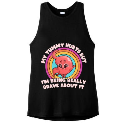 Funny My Tummy Hurts But IM Being Really Brave About It Ladies PosiCharge Tri-Blend Wicking Tank
