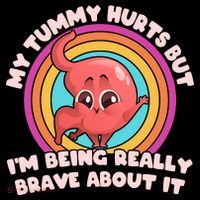 Funny My Tummy Hurts But IM Being Really Brave About It Flexfit Unipanel Trucker Cap