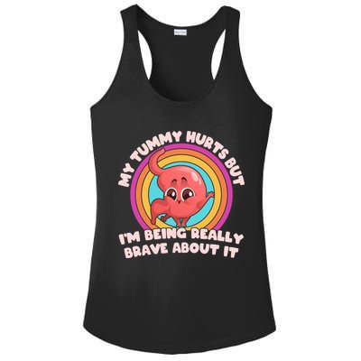 Funny My Tummy Hurts But IM Being Really Brave About It Ladies PosiCharge Competitor Racerback Tank
