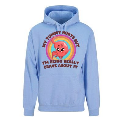 Funny My Tummy Hurts But IM Being Really Brave About It Unisex Surf Hoodie