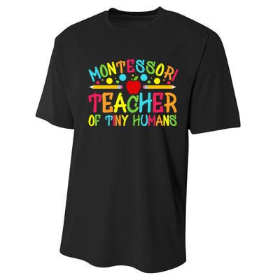 Funny Montessori Teacher Montessori Teacher Back To School Performance Sprint T-Shirt