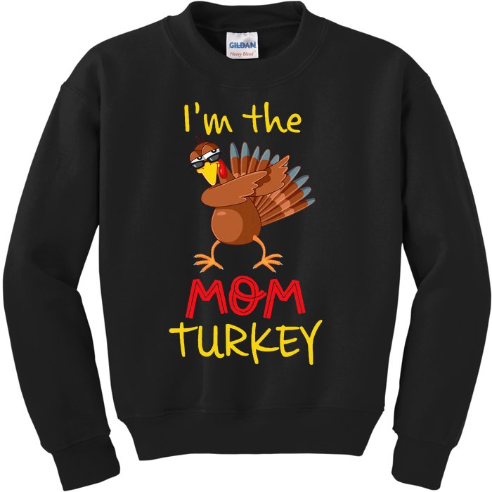 Funny Mom Turkey Matching Family Group Thanksgiving Party Kids Sweatshirt