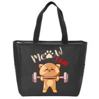 Funny Meow Thai Design For Thai Weightlifting Sport Lovers Zip Tote Bag