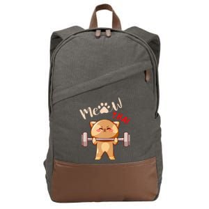 Funny Meow Thai Design For Thai Weightlifting Sport Lovers Cotton Canvas Backpack