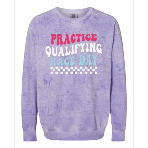 Funny Monday Tuesday Thursday Practice Qualifying Race Day Colorblast Crewneck Sweatshirt