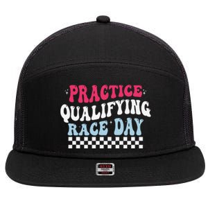 Funny Monday Tuesday Thursday Practice Qualifying Race Day 7 Panel Mesh Trucker Snapback Hat