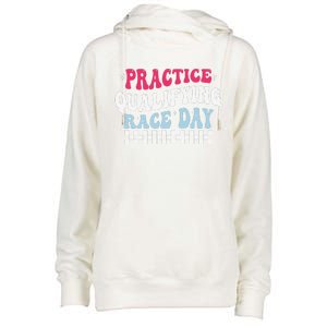 Funny Monday Tuesday Thursday Practice Qualifying Race Day Womens Funnel Neck Pullover Hood