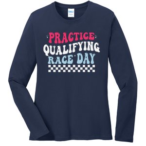 Funny Monday Tuesday Thursday Practice Qualifying Race Day Ladies Long Sleeve Shirt