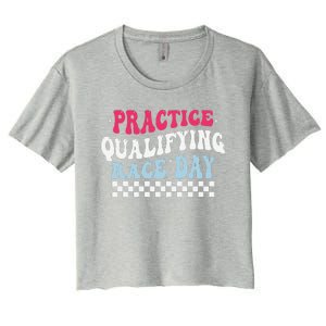 Funny Monday Tuesday Thursday Practice Qualifying Race Day Women's Crop Top Tee