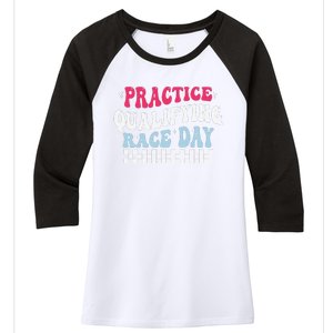 Funny Monday Tuesday Thursday Practice Qualifying Race Day Women's Tri-Blend 3/4-Sleeve Raglan Shirt