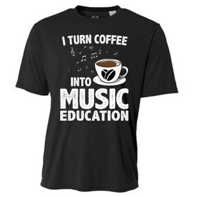 Funny Music Teacher Art For Women Men Musician Coffee Lover Cooling Performance Crew T-Shirt