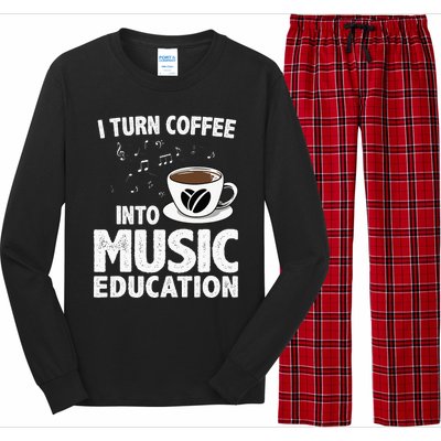 Funny Music Teacher Art For Women Men Musician Coffee Lover Long Sleeve Pajama Set