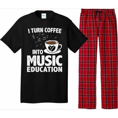 Funny Music Teacher Art For Women Men Musician Coffee Lover Pajama Set