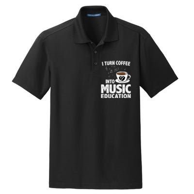 Funny Music Teacher Art For Women Men Musician Coffee Lover Dry Zone Grid Polo