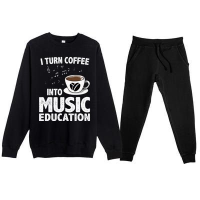 Funny Music Teacher Art For Women Men Musician Coffee Lover Premium Crewneck Sweatsuit Set