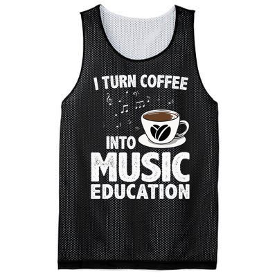 Funny Music Teacher Art For Women Men Musician Coffee Lover Mesh Reversible Basketball Jersey Tank