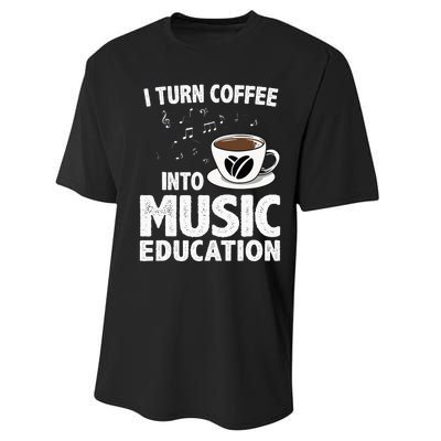 Funny Music Teacher Art For Women Men Musician Coffee Lover Performance Sprint T-Shirt